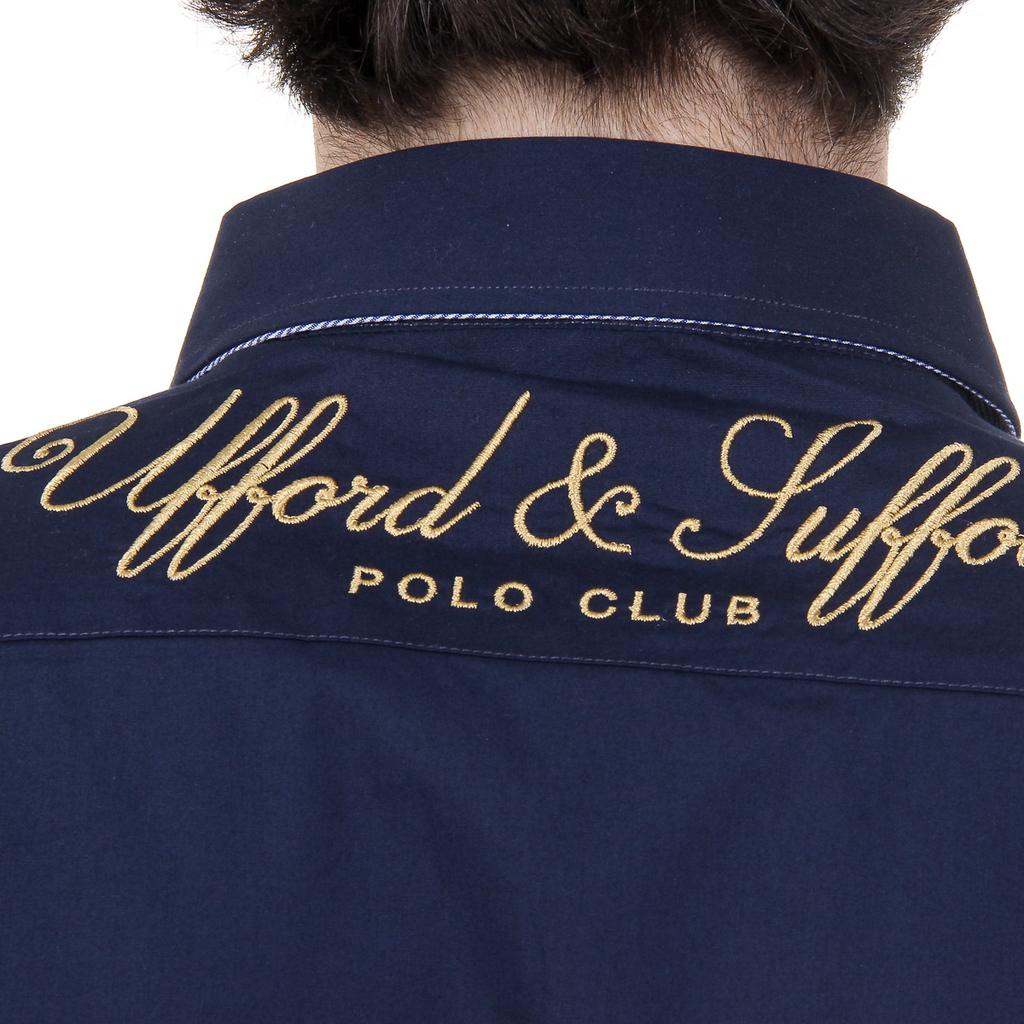 Camicia da uomo a maniche lunghe Ufford & Suffolk Polo Club US010 BLU NAVY