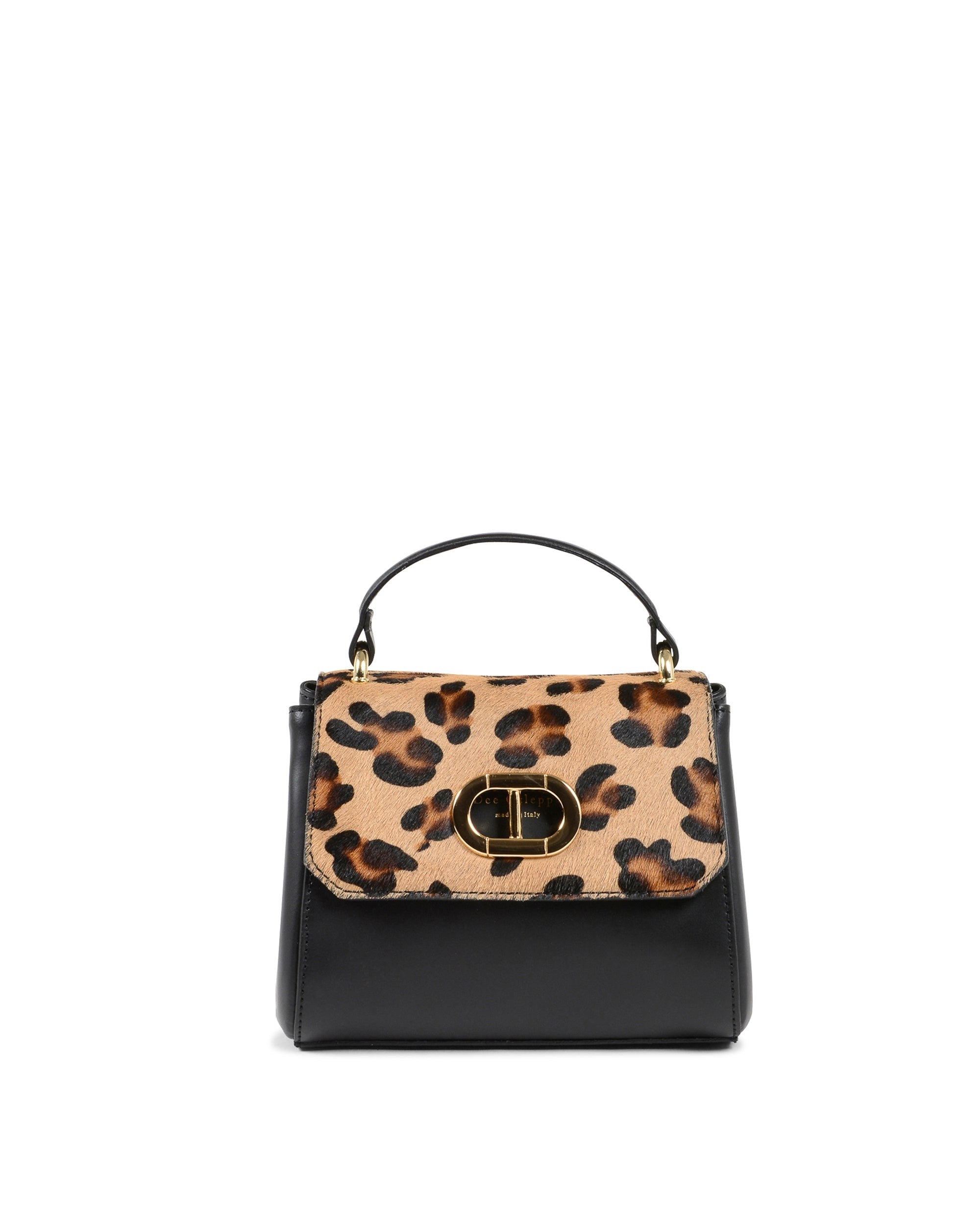 Borsa a tracolla Portofino Pony - Leopardo nero