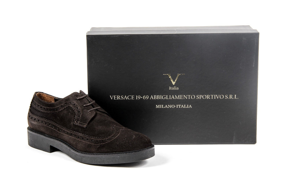 V 1969 Italia Scarpa Brogue Donna B1670 VELOUR T. MORO