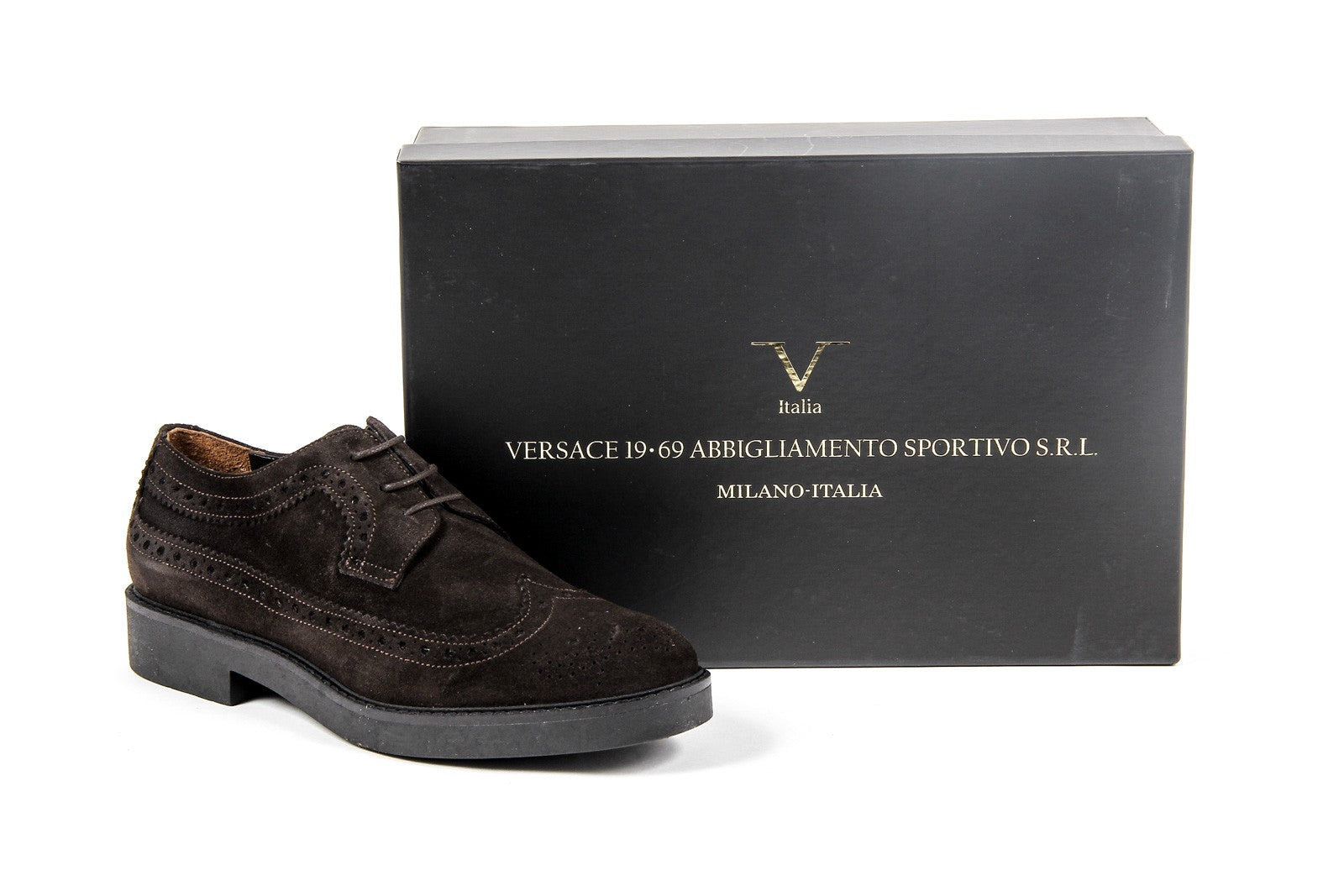 V 1969 Italia Scarpa Brogue Donna B1670 VELOUR T. MORO