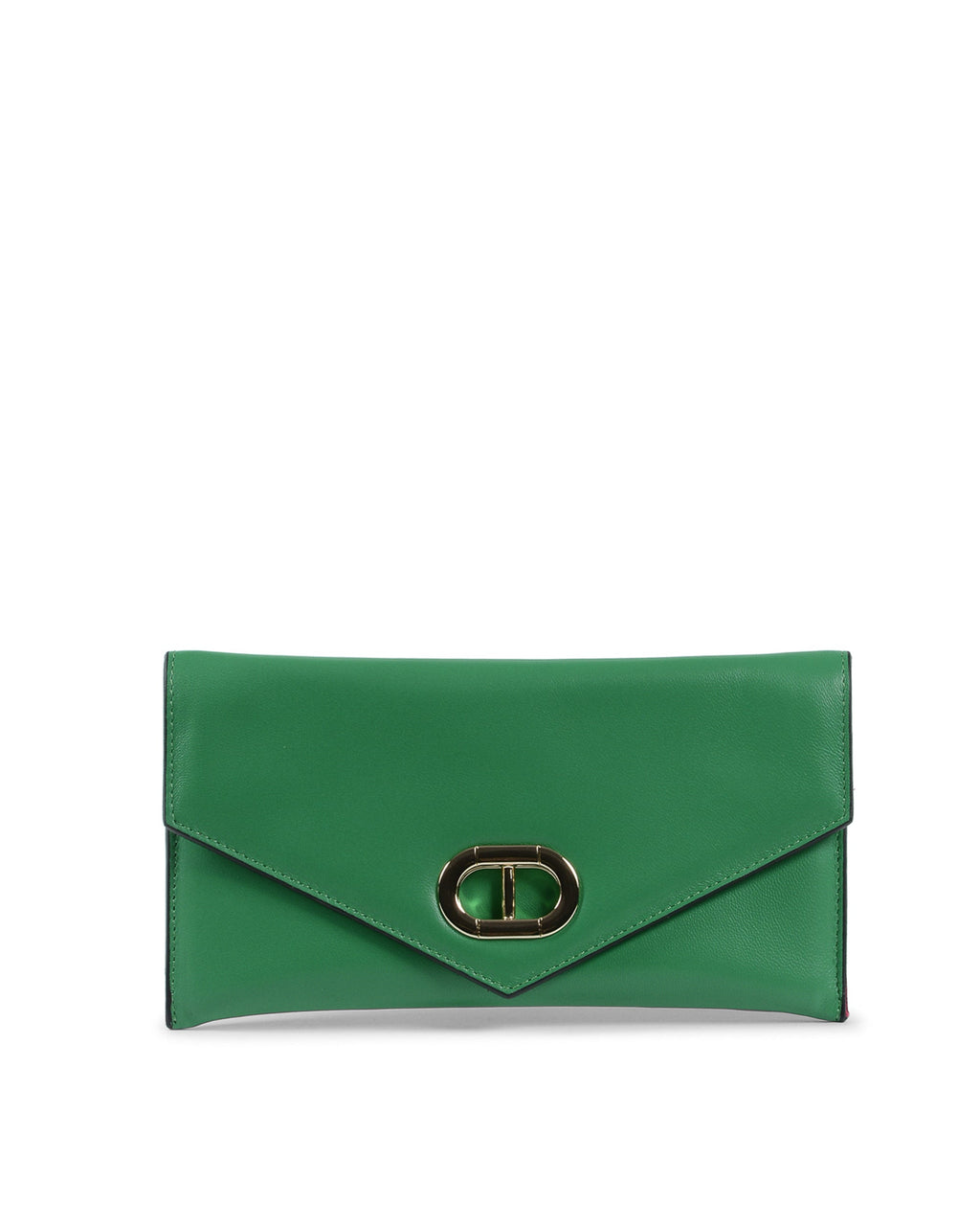 Pochette in pelle verde