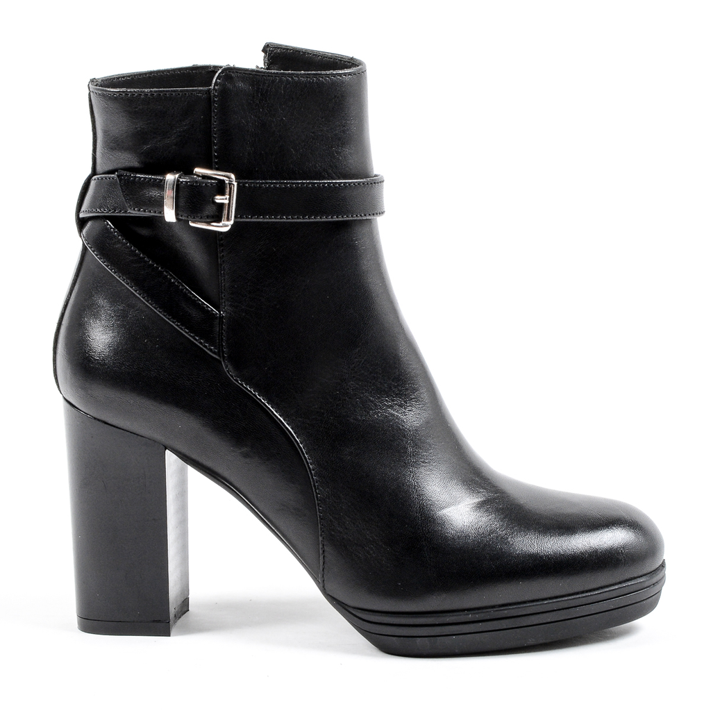 V 1969 Italia Stivaletto con tacco da donna nero SAMANTHA