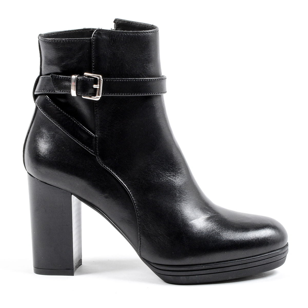 V 1969 Italia Stivaletto con tacco da donna nero SAMANTHA