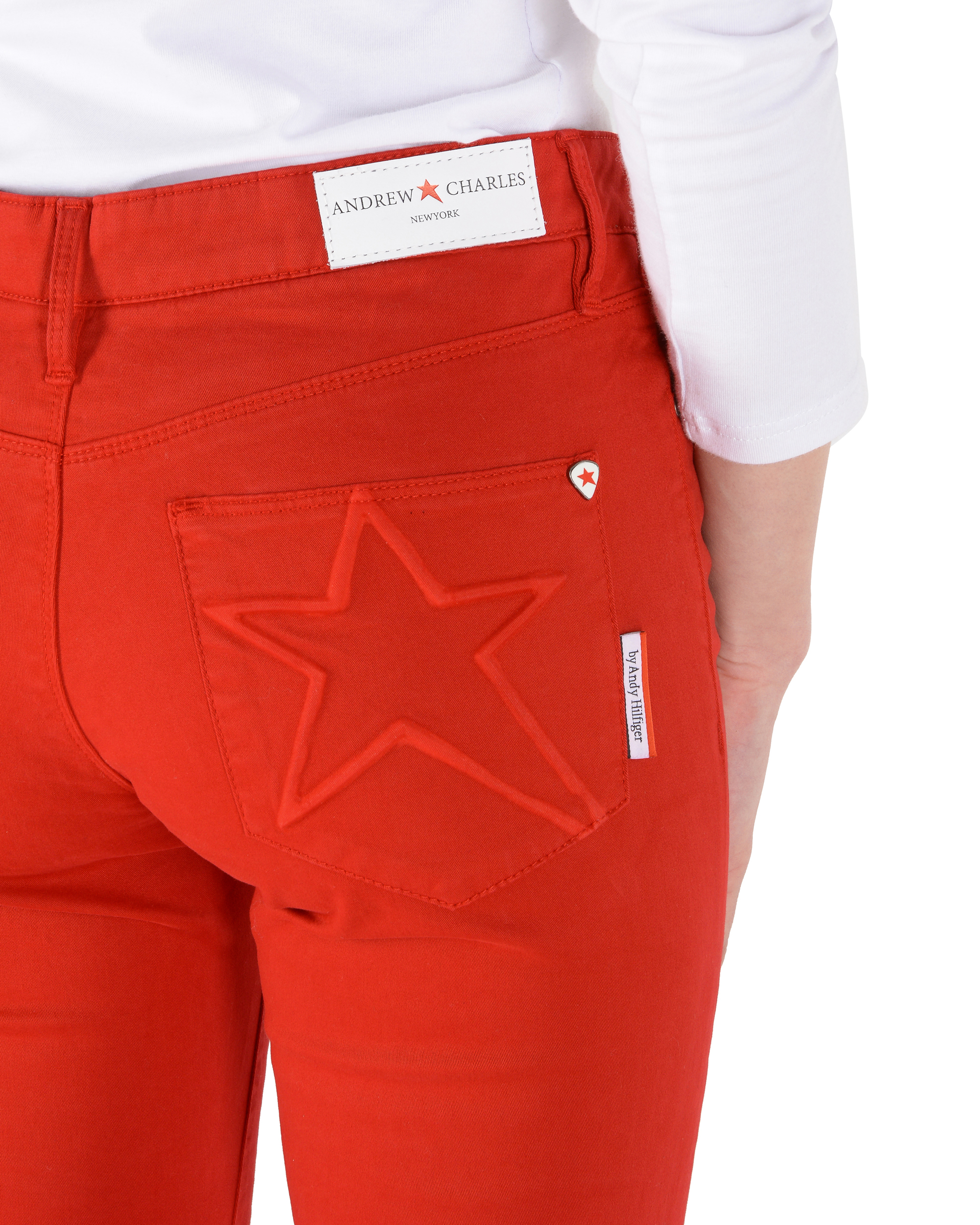 Pantaloni da donna Andrew Charles Slim Fit CLAIRE ROSSO