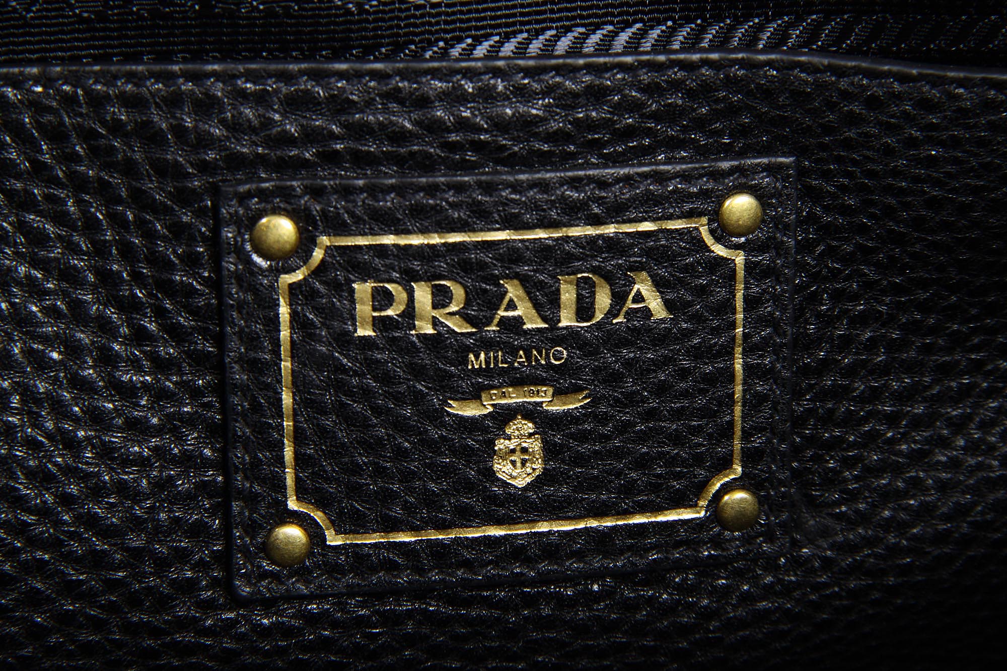 Borsa tote hobo Prada BN2534 Nero Vitello Daino