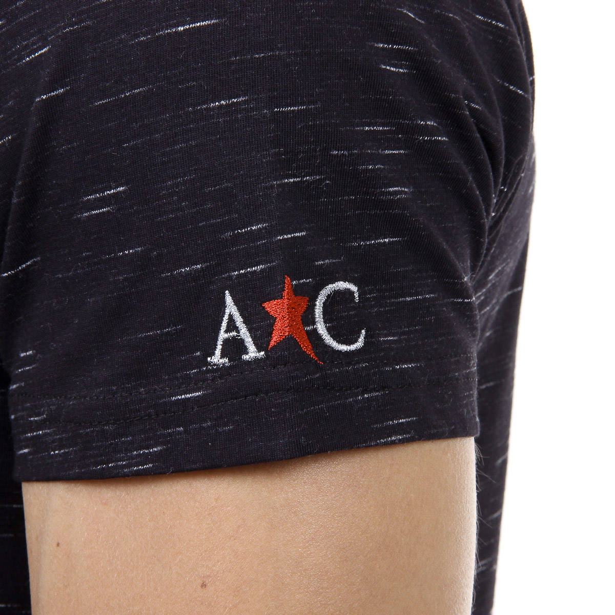 Andrew Charles T-shirt da uomo a maniche corte con scollo a V nera CONNOR