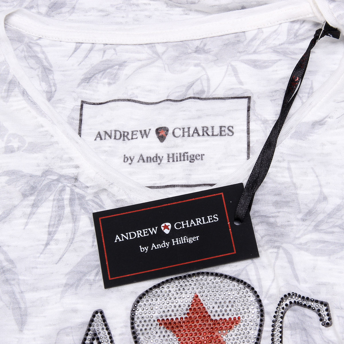 Andrew Charles T-shirt da donna a maniche corte con scollo a V bianca ALEXA