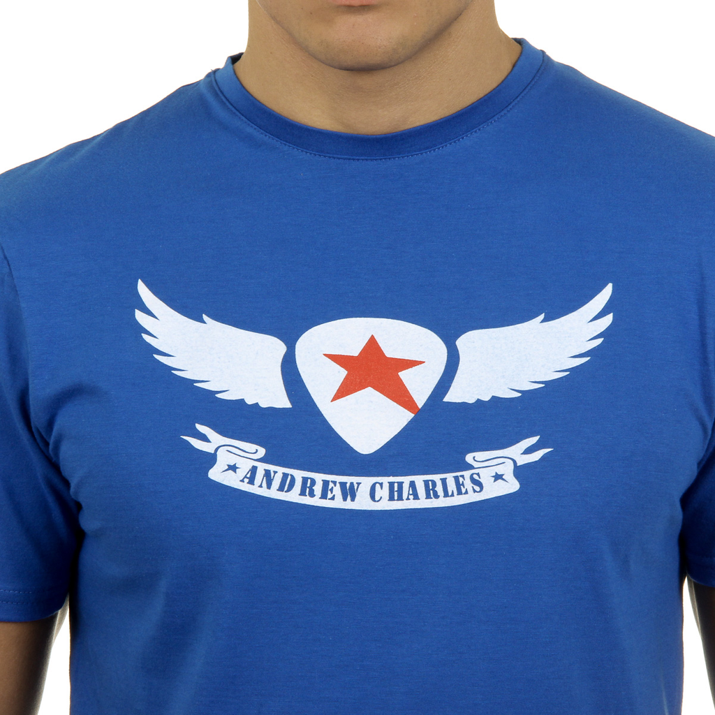 Andrew Charles T-shirt da uomo a maniche corte con scollo rotondo blu KEITA