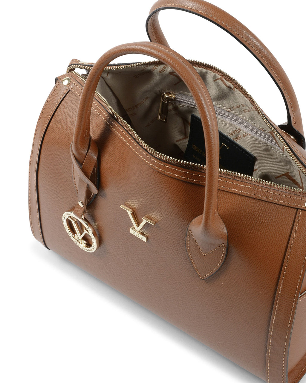 Borsa a mano da donna V Italia Marrone V014-G PALMELLATO CUOIO