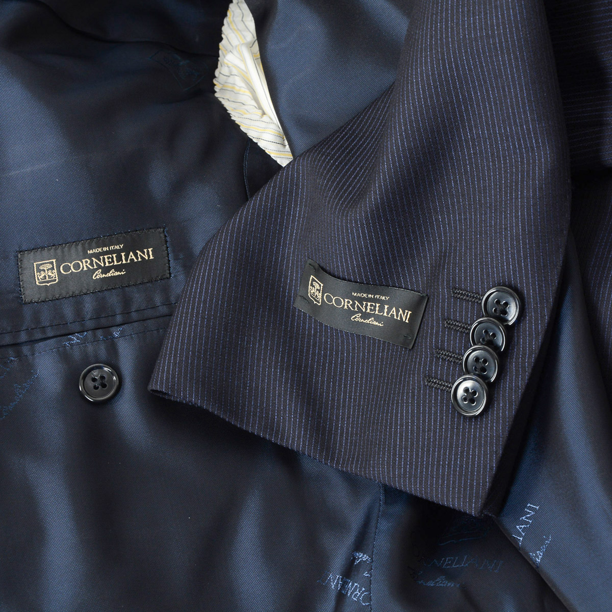 Corneliani Abito da uomo a maniche lunghe grigio scuro Super 120's