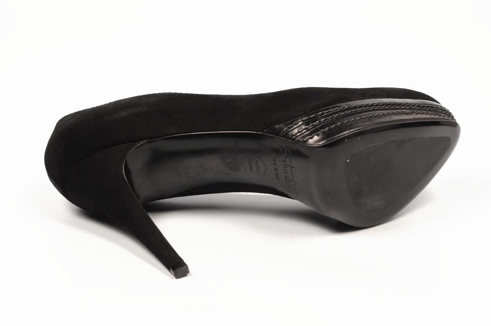Décolleté da donna Sebastian Milano S4651 VELOUR STEEL (GRIGIO SCURO)