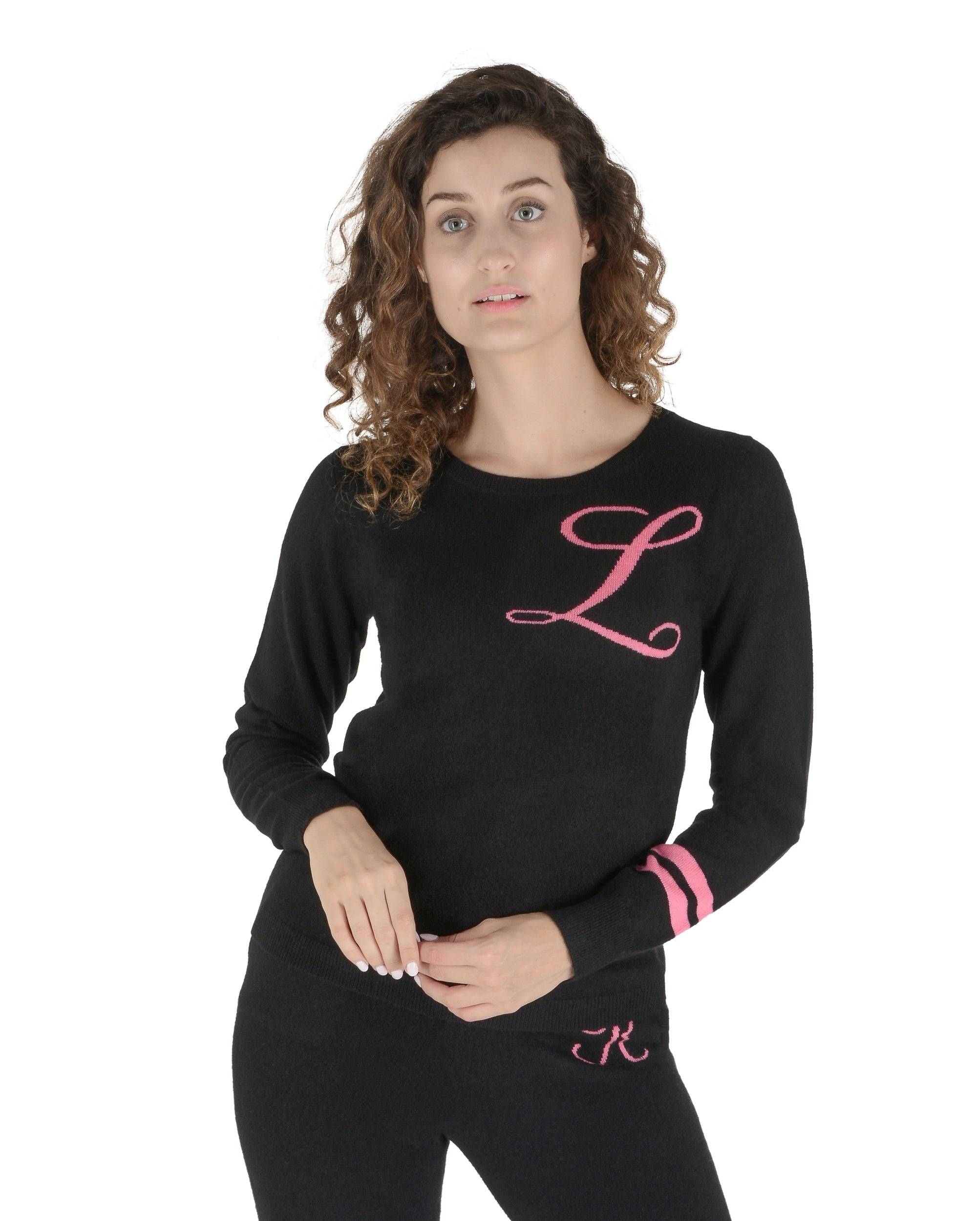 Maglione girocollo in cashmere - Nero