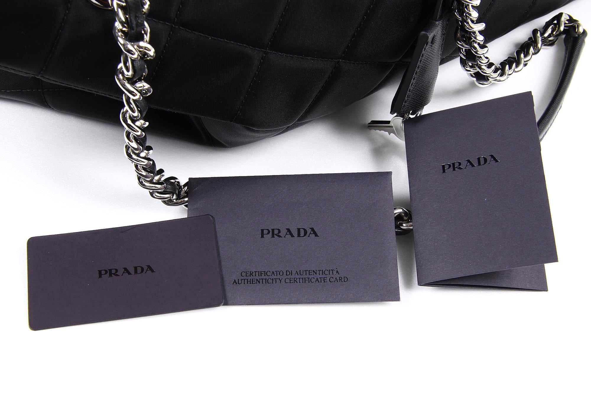 Borsa Prada trapuntata BL0774 Nero Tessuto Impuntu