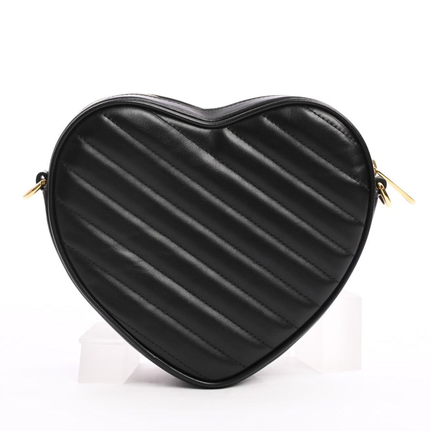 Borsa a tracolla in pelle matelassé con cuore