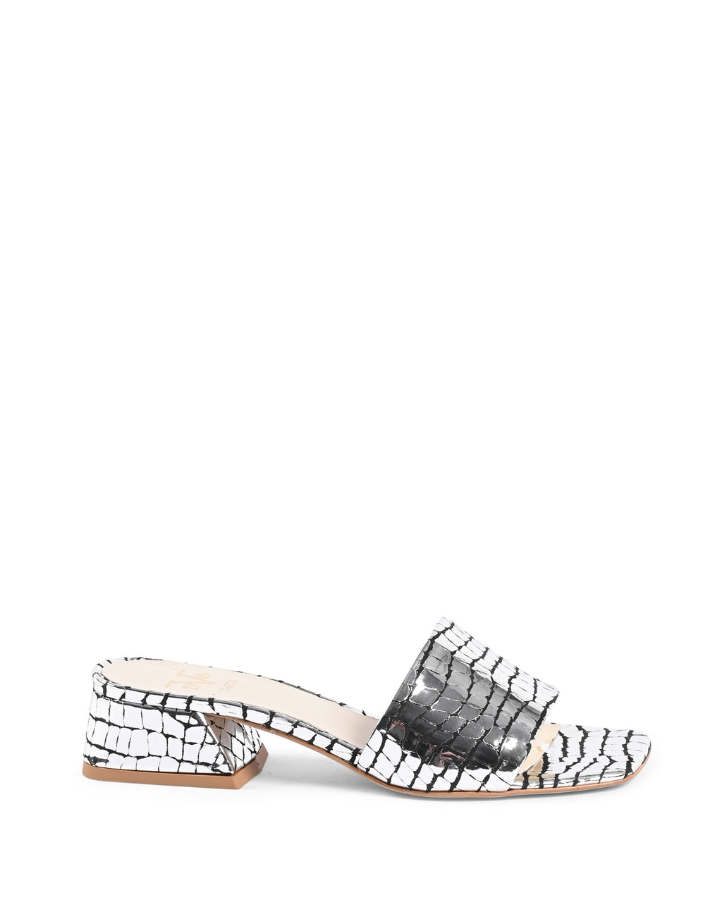19V69 Italia Sandalo Donna Argento NEPER PITONE STAMP NERO ARGENTO