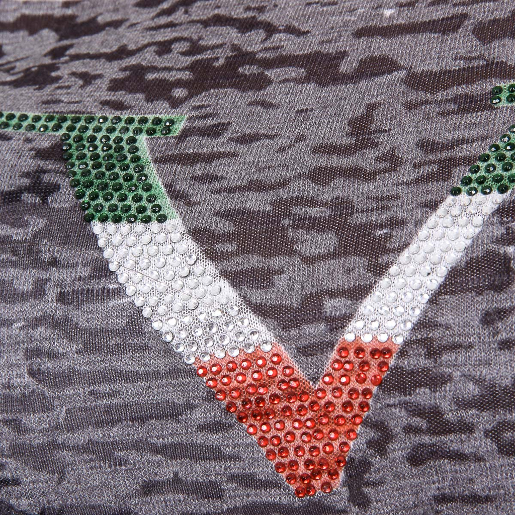 V 1969 Italia T-shirt da donna a maniche corte con scollo rotondo, bianca AVA