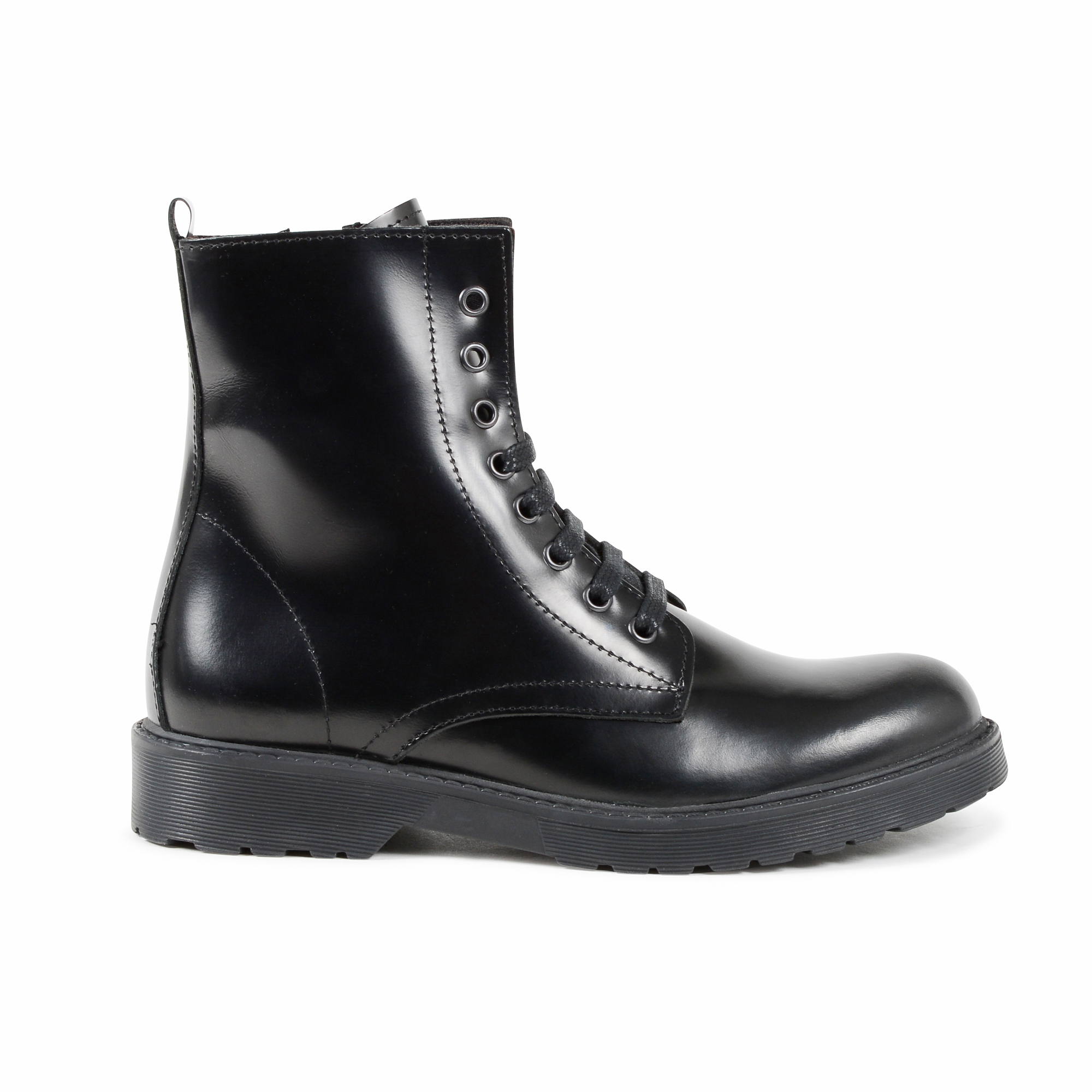 19V69 Italia Womens Ankle Boot Black 014 ABRASIVATO NERO