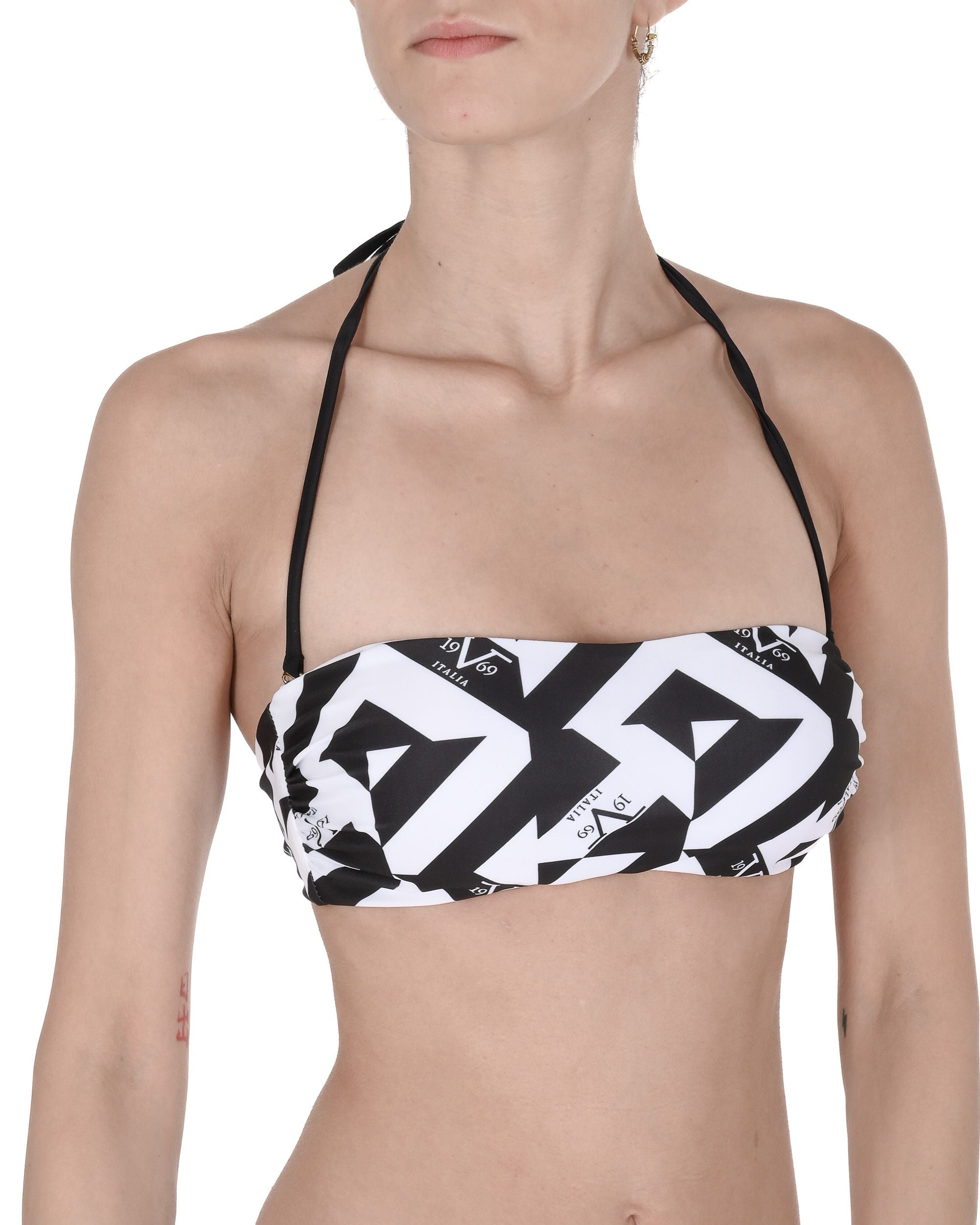 19V69 Italia Slip da bagno da donna VSC1WBT07 NERO BIANCO