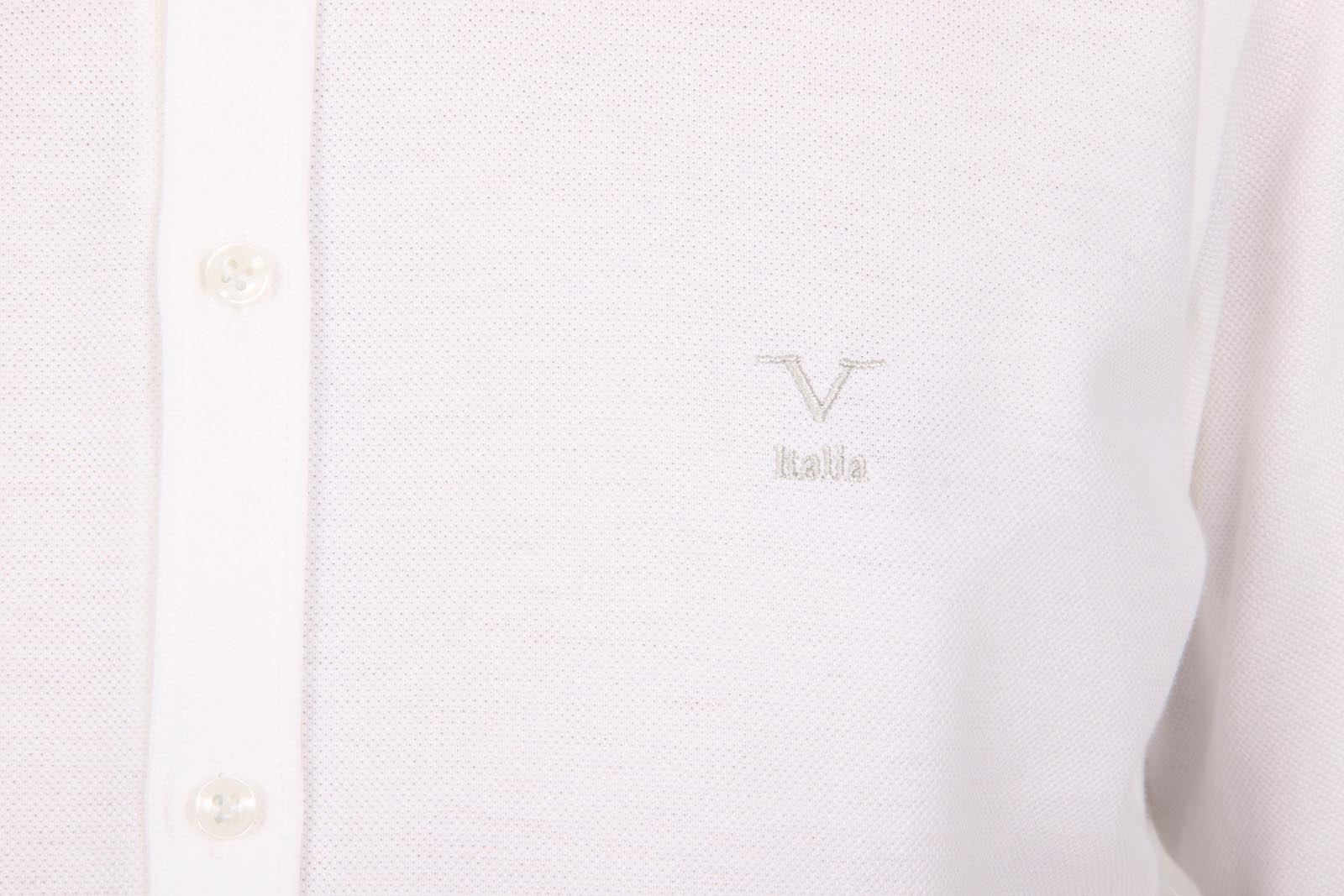 V 1969 Italia camicia da uomo a maniche lunghe Paris Piquet Bianco
