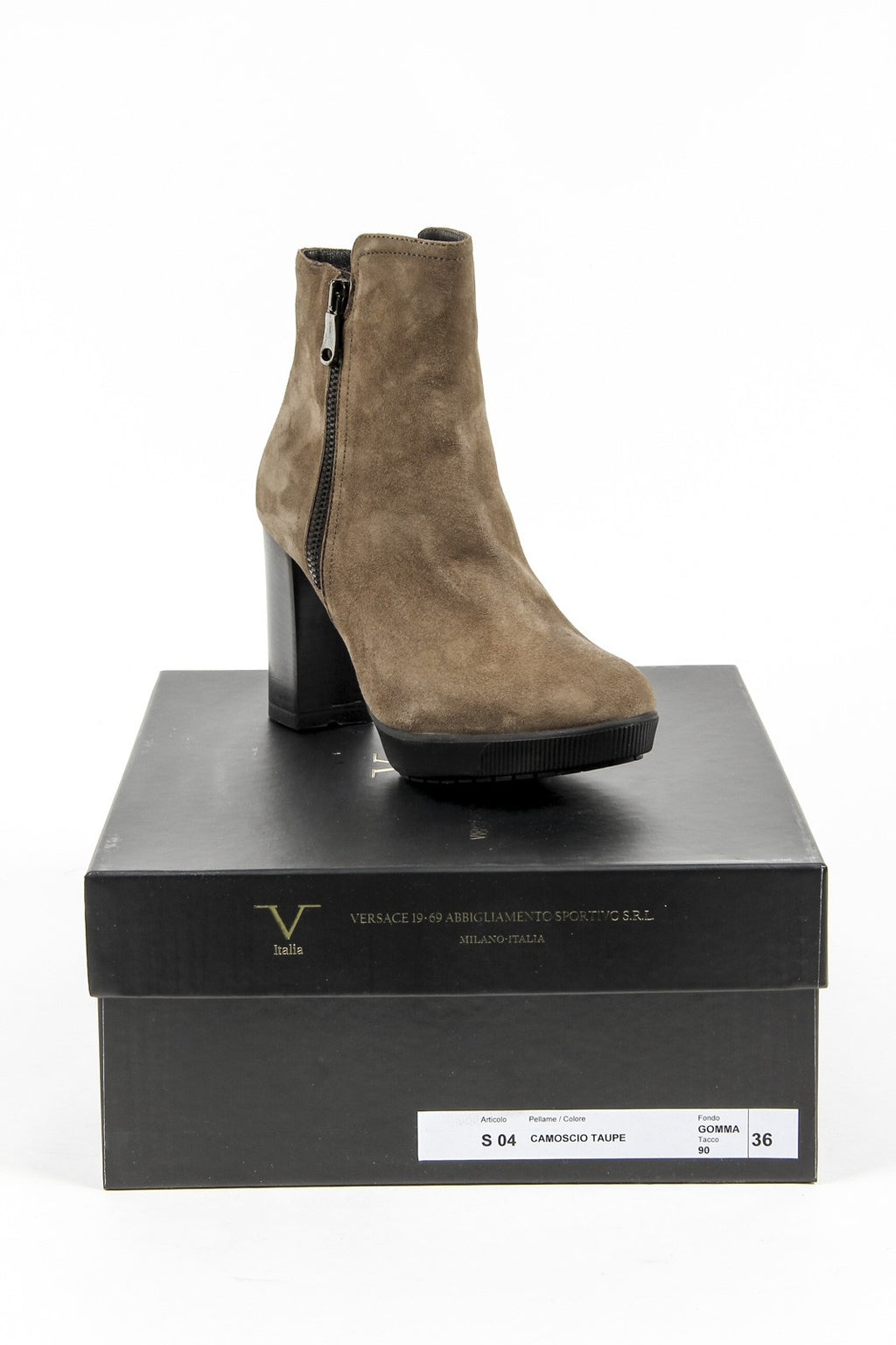 V 1969 Italia Stivaletto Donna S04 CAMOSCIO TAUPE