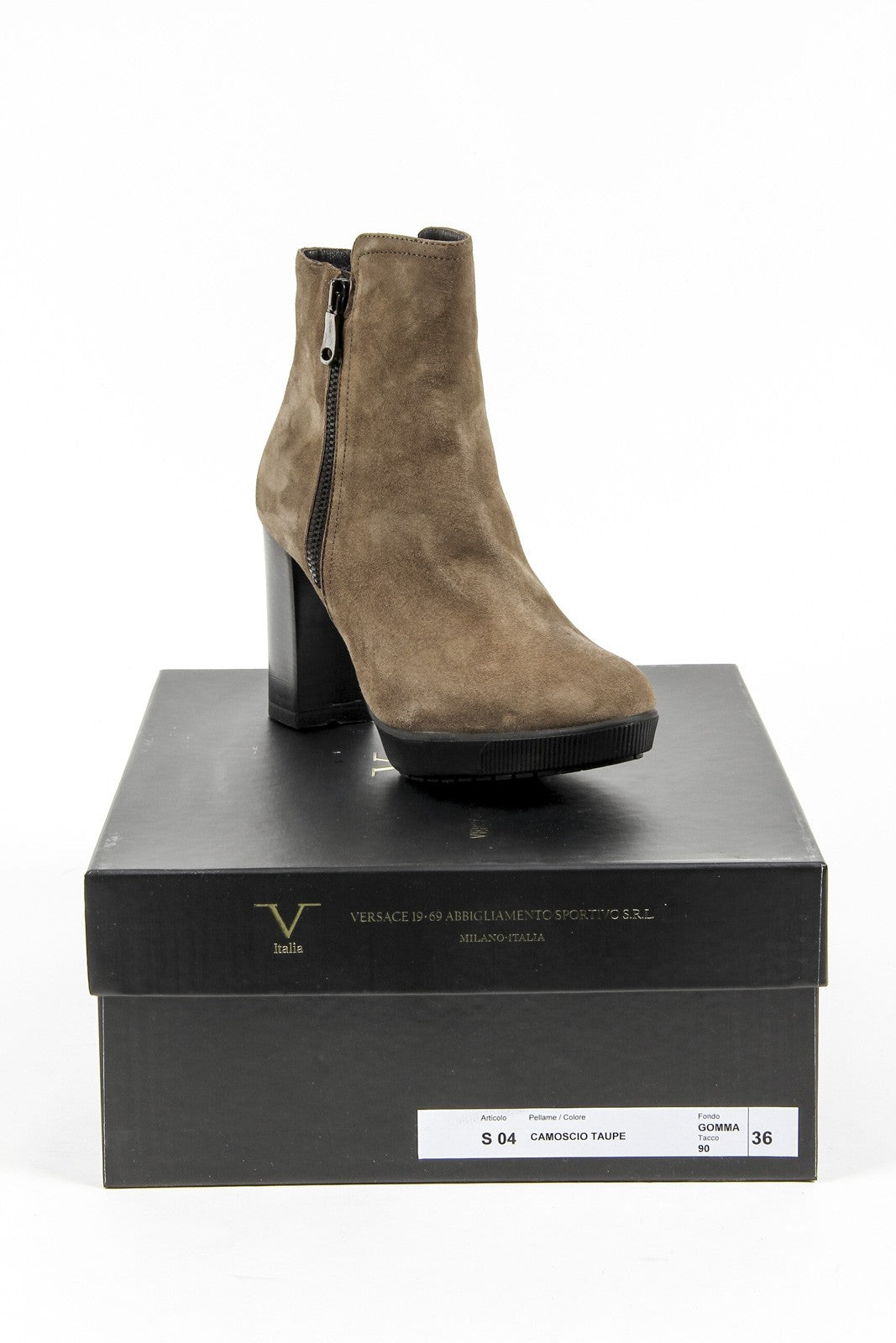 V 1969 Italia Stivaletto Donna S04 CAMOSCIO TAUPE