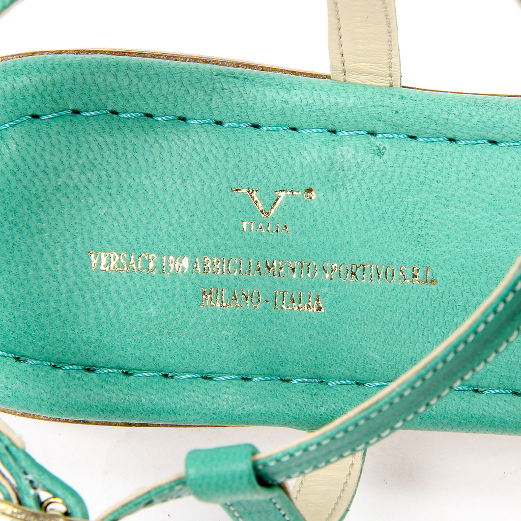 V 1969 Italia Sandalo piatto da donna verde LISA