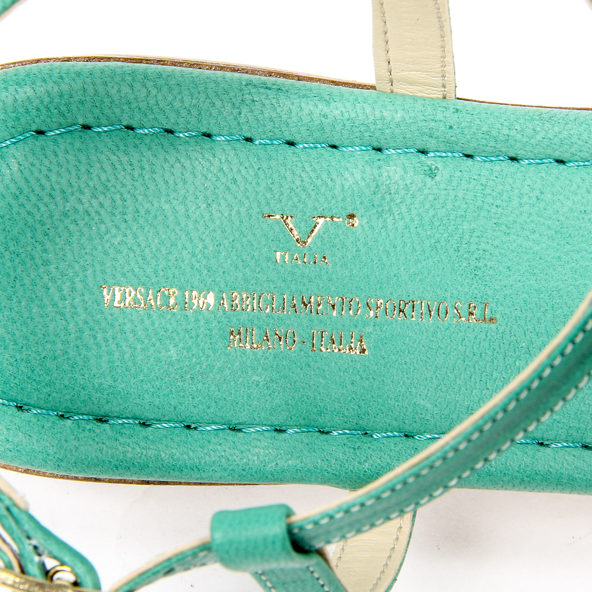 V 1969 Italia Sandalo piatto da donna verde LISA