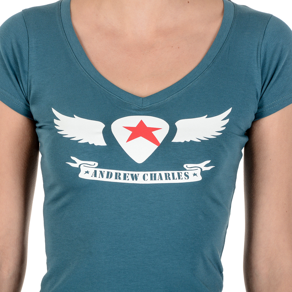 Andrew Charles T-shirt da donna a maniche corte con scollo a V verde TAPIWA
