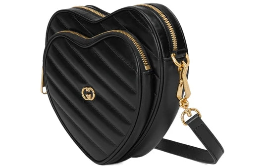Borsa a tracolla in pelle matelassé con cuore