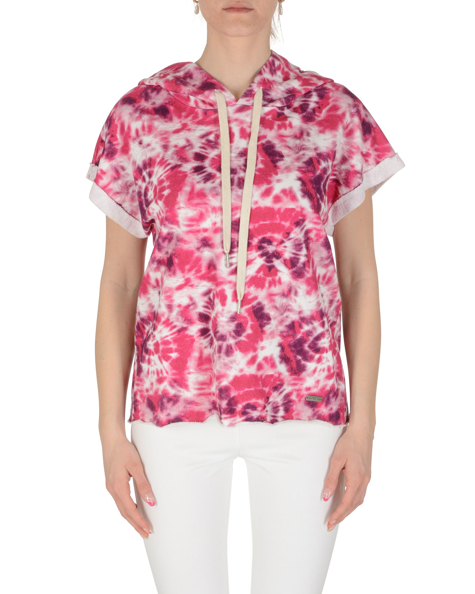 19V69 Italia Felpa con cappuccio da donna multicolore GALAXY HOODIE FUXIA MULTI
