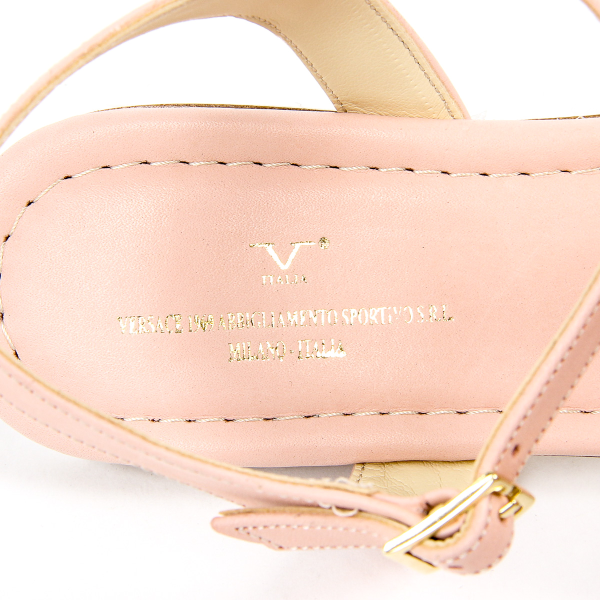 V 1969 Italia Sandalo piatto da donna rosa GRAZIA