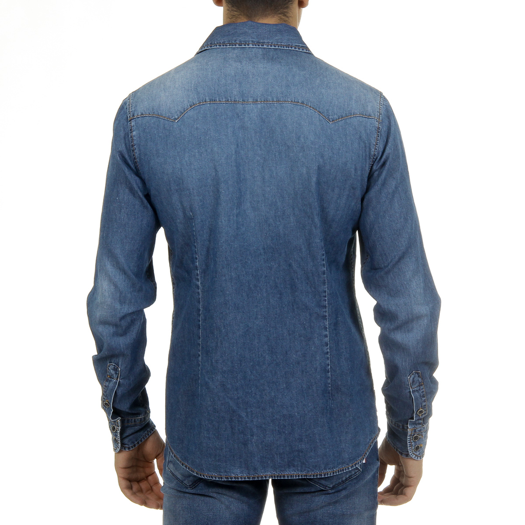 Camicia da uomo Andrew Charles a maniche lunghe in denim CAMILIA