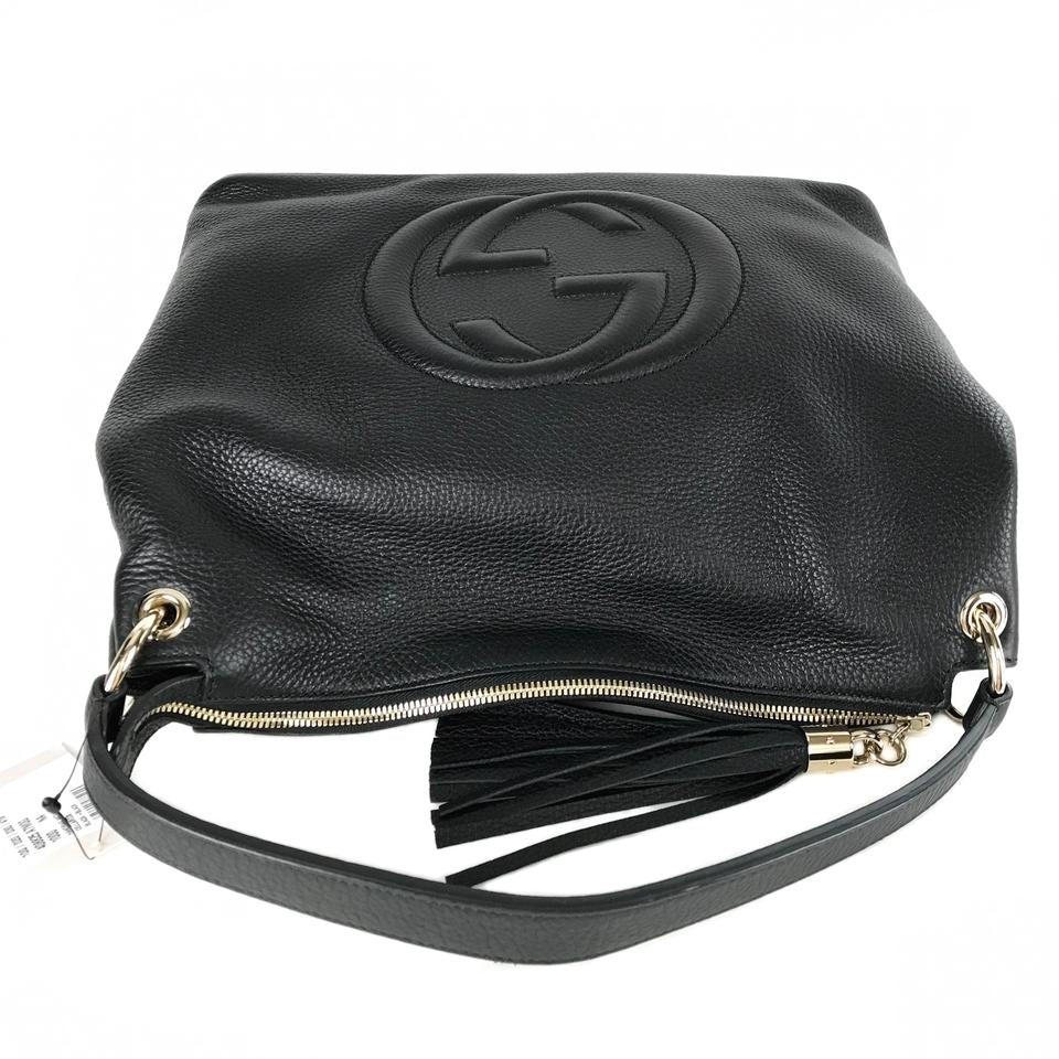 Borsa tote Gucci Soho in pelle nera