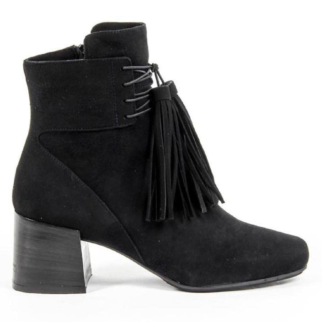 V 1969 Italia Stivaletto con tacco da donna B2482 CAMOSCIO NERO