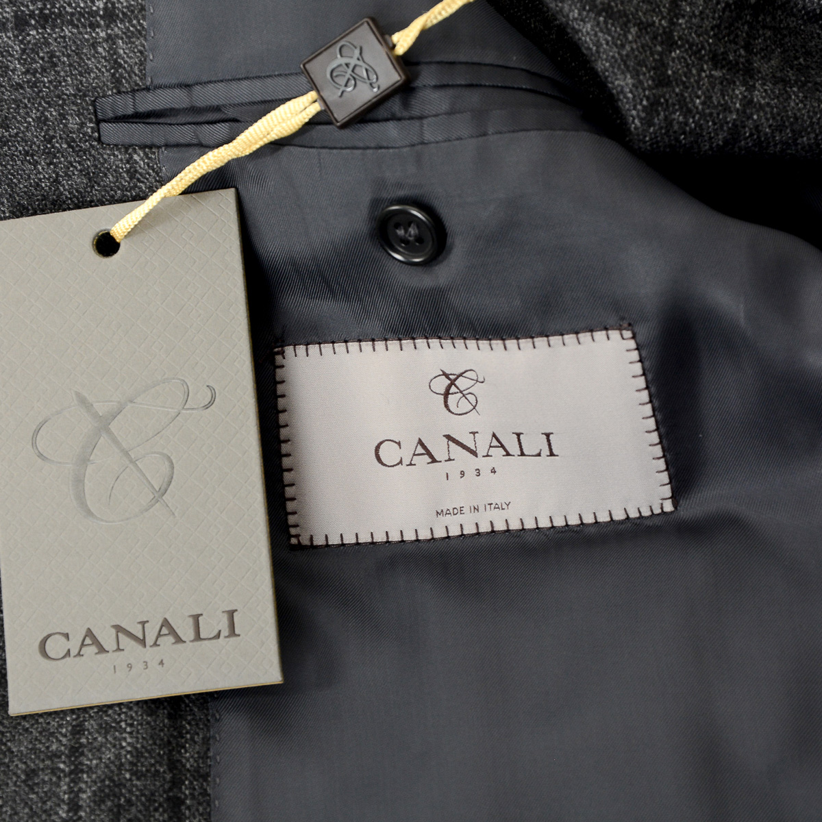 Giacca da uomo Canali maniche lunghe grigio scuro