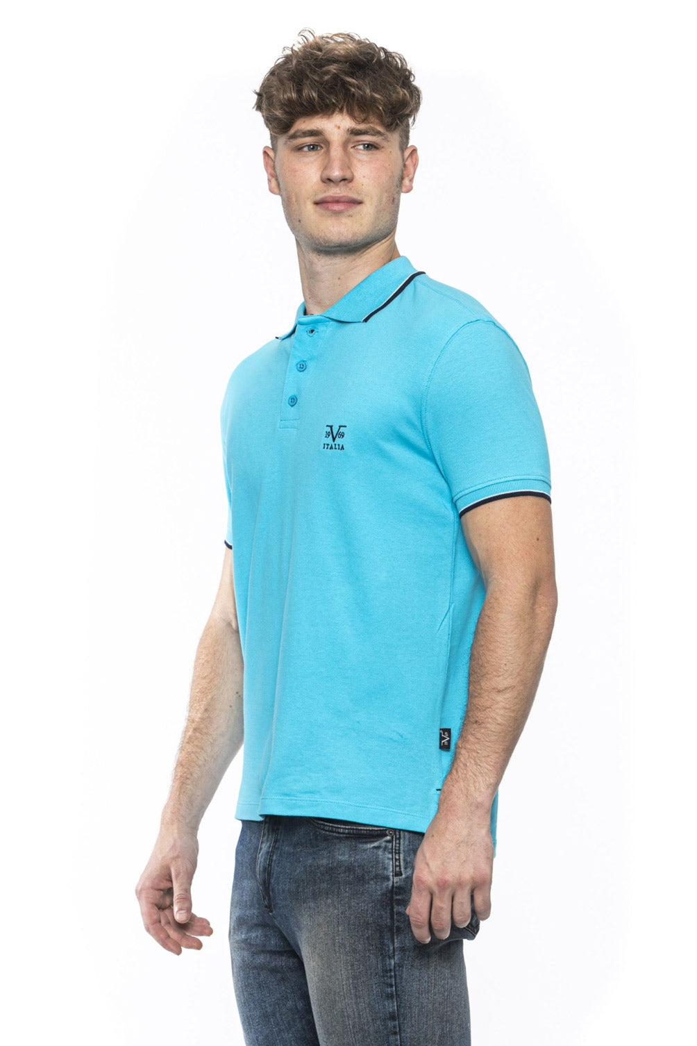 19V69 Italia Polo Uomo Azzurro COSTINA TURCHESE