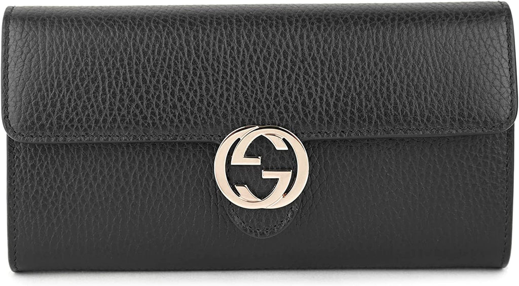 Portafoglio Gucci in pelle Interlocking nero