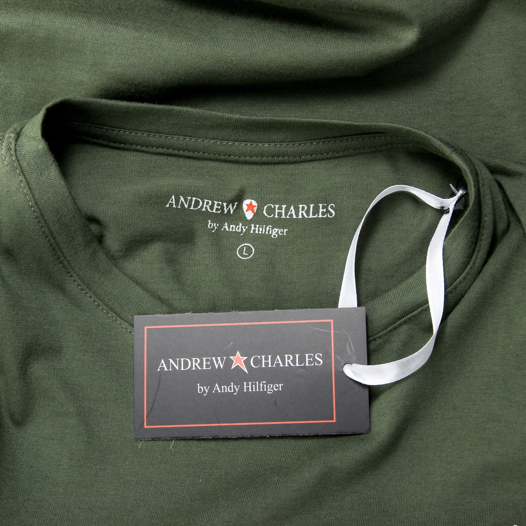 Andrew Charles T-shirt da uomo a maniche corte con scollo rotondo verde KEITA