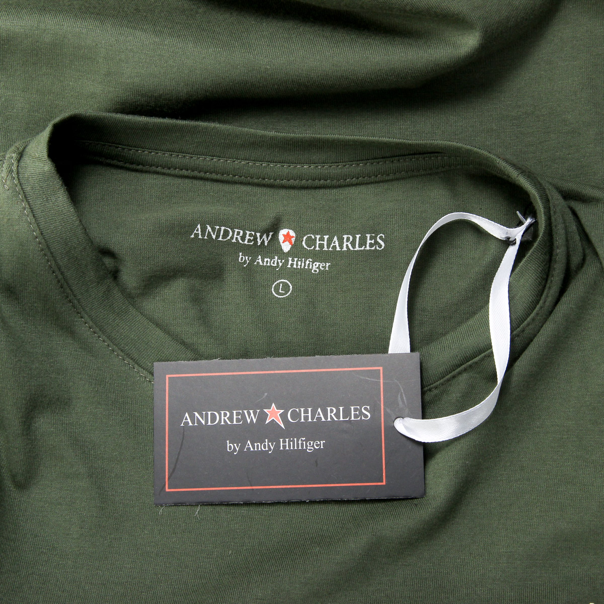 Andrew Charles T-shirt da uomo a maniche corte con scollo rotondo verde KEITA