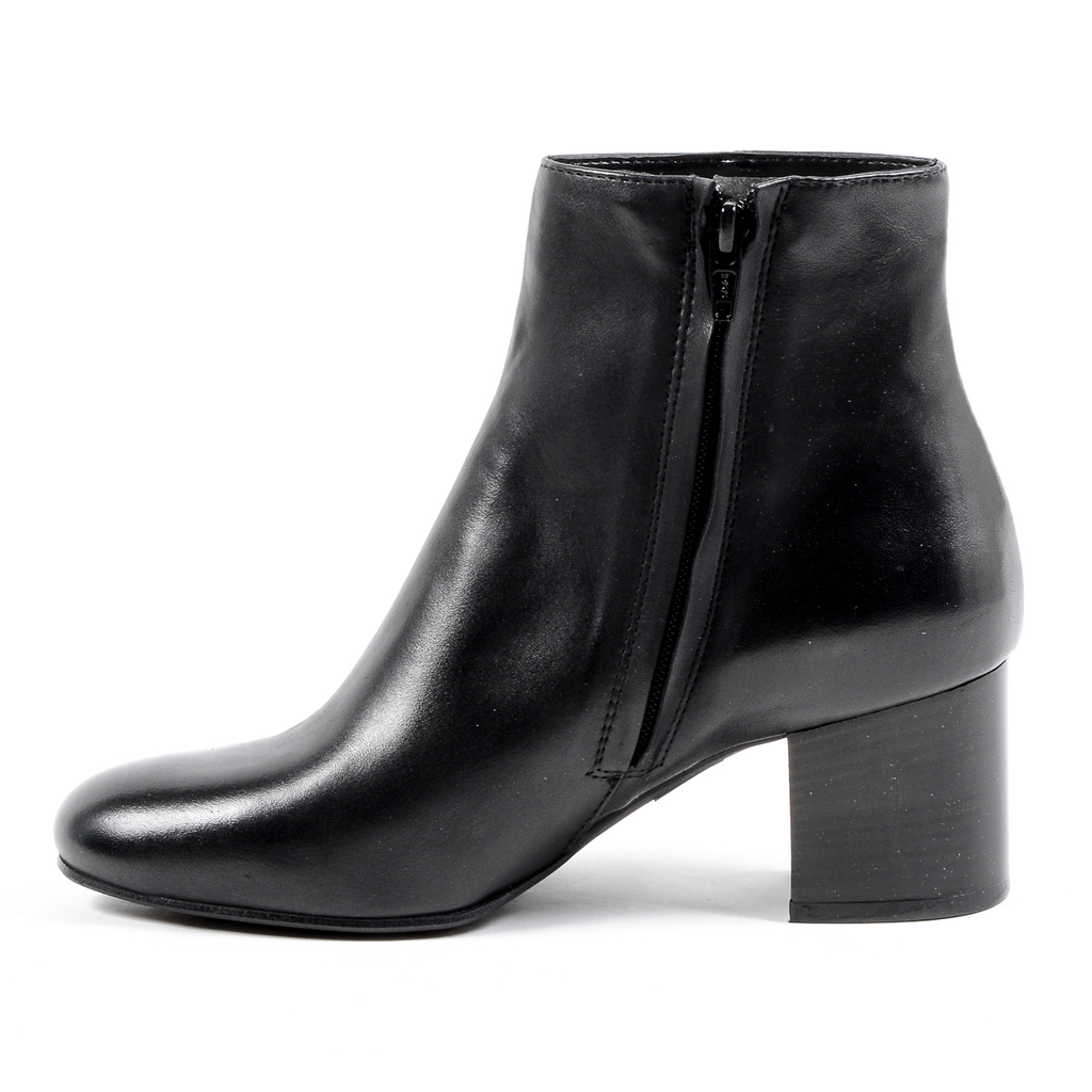 V 1969 Italia Stivaletto con tacco da donna nero MAD