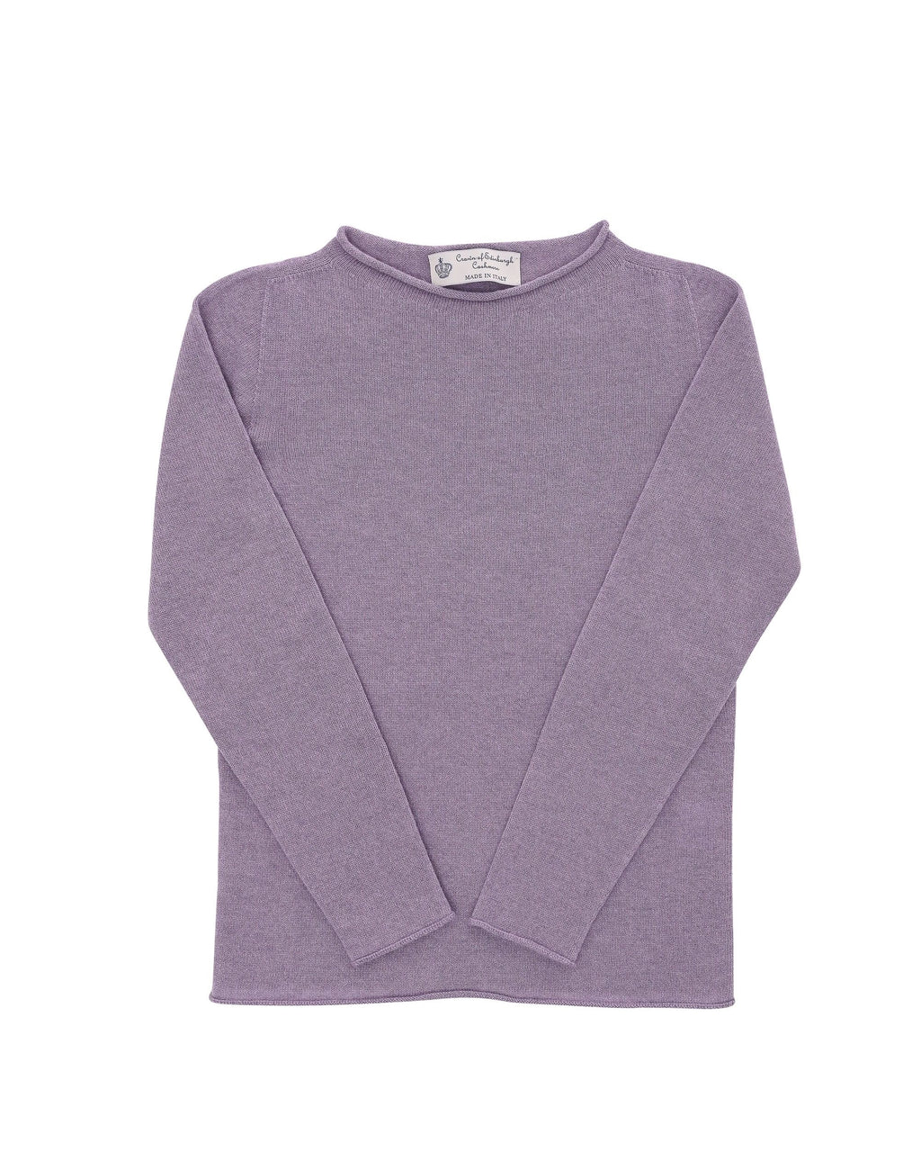Maglione da donna con scollo a barca in cashmere Crown of Edinburgh COE 0025 AMETHYST