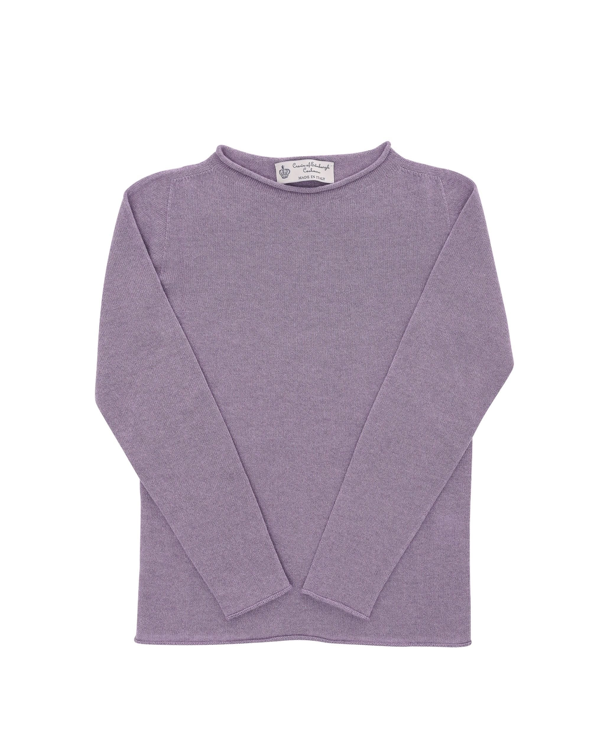 Maglione da donna con scollo a barca in cashmere Crown of Edinburgh COE 0025 AMETHYST