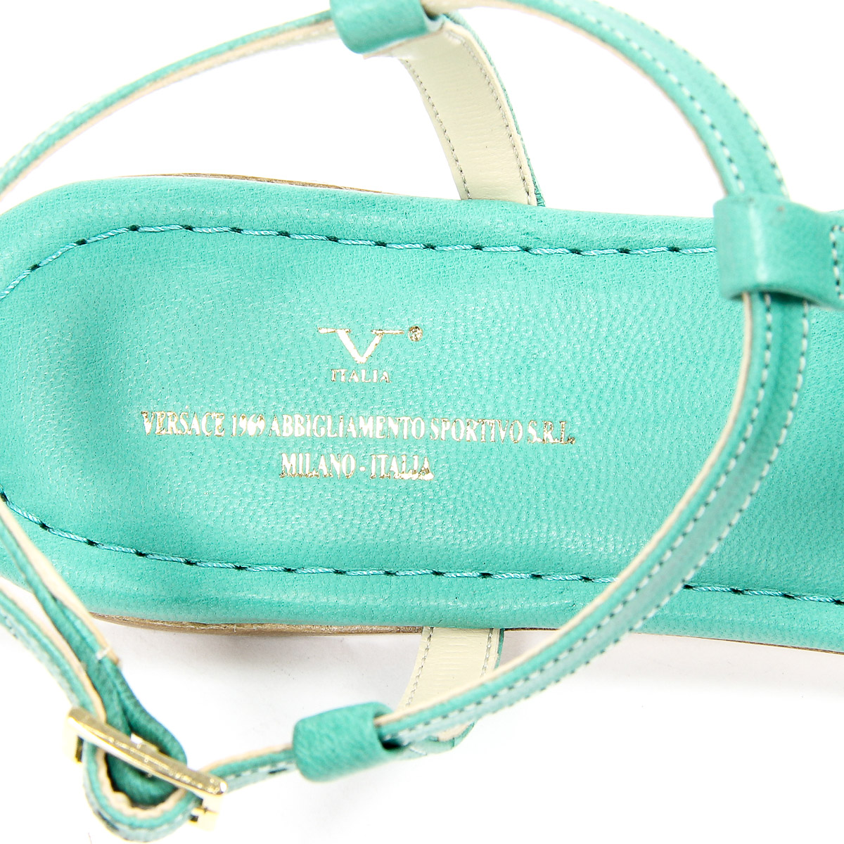 V 1969 Italia Sandalo piatto da donna verde LISA
