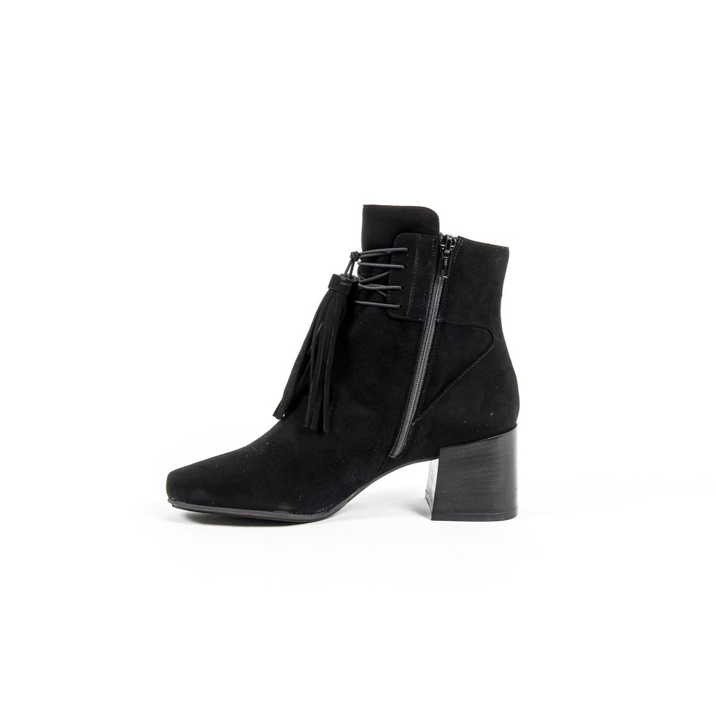 V 1969 Italia Stivaletto con tacco da donna B2482 CAMOSCIO NERO