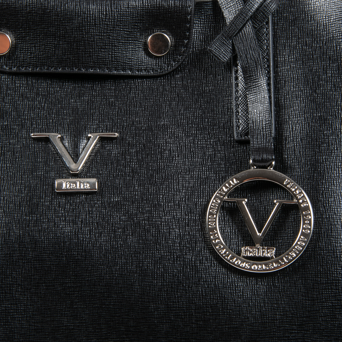 V 1969 Italia Borsa da donna nera JERSEY