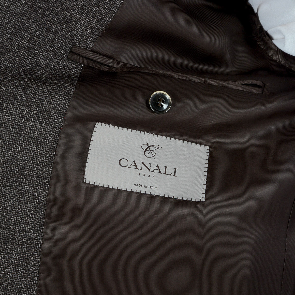 Giacca da uomo Canali maniche lunghe grigio scuro