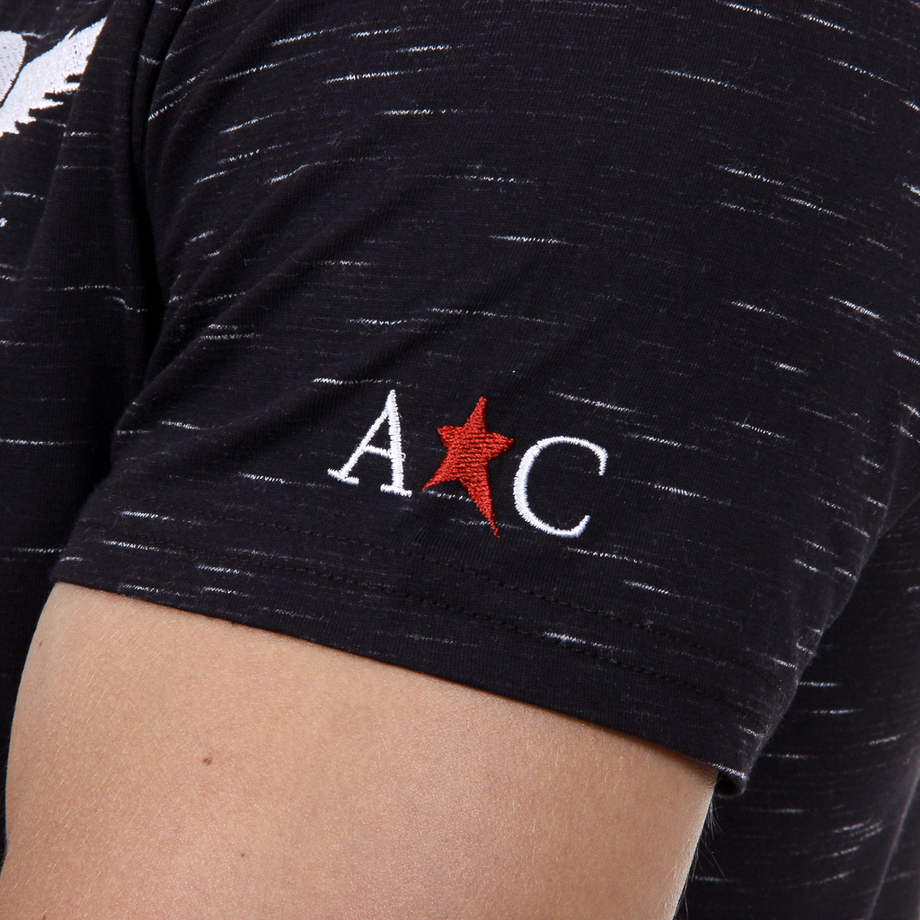 Andrew Charles T-shirt da uomo a maniche corte con scollo tondo nera DYLAN