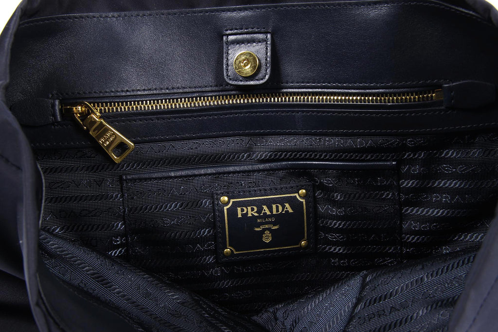 Borsa tote Prada BN1902 Blu Tessuto Soft Calf