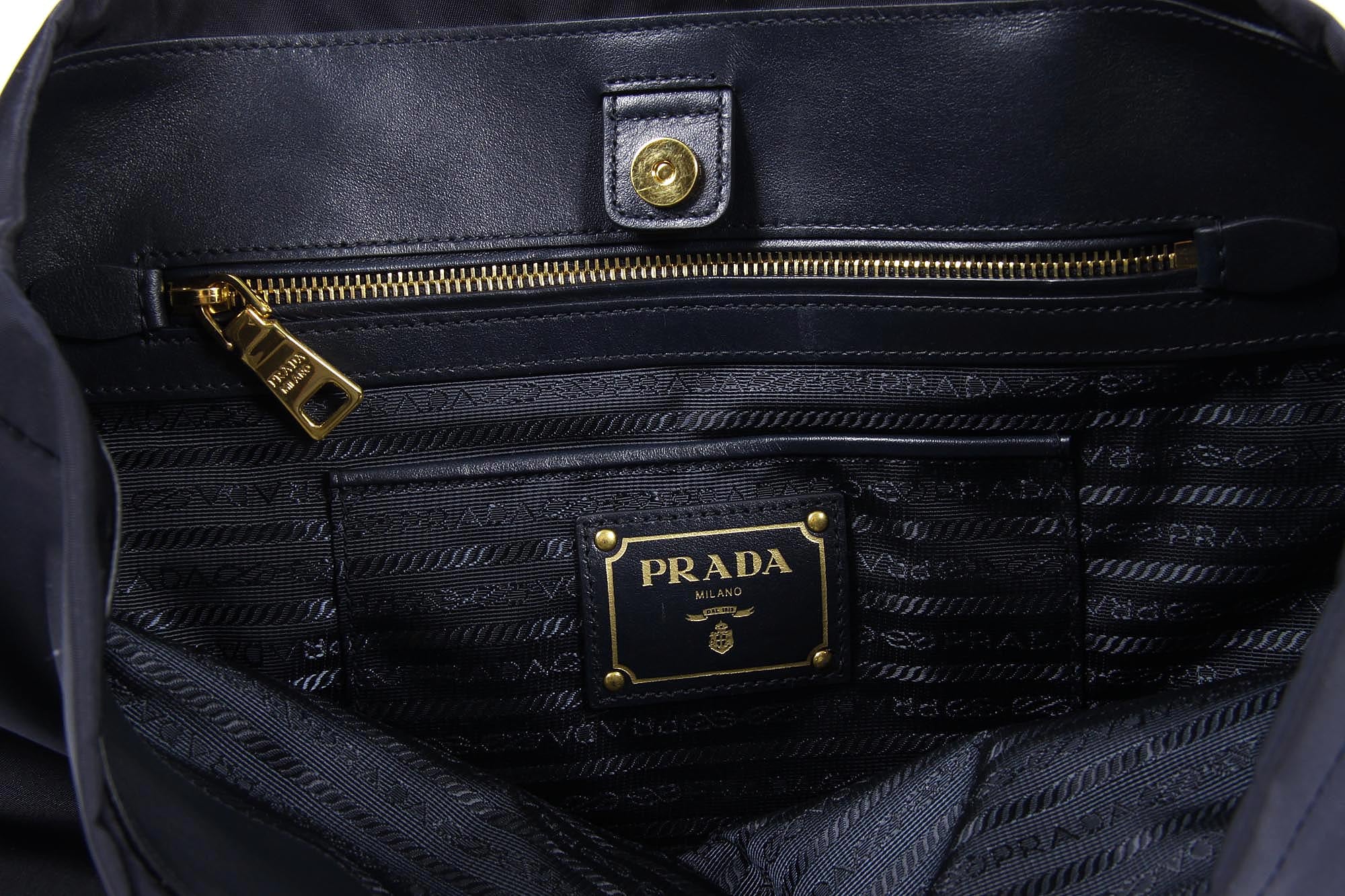 Borsa tote Prada BN1902 Blu Tessuto Soft Calf