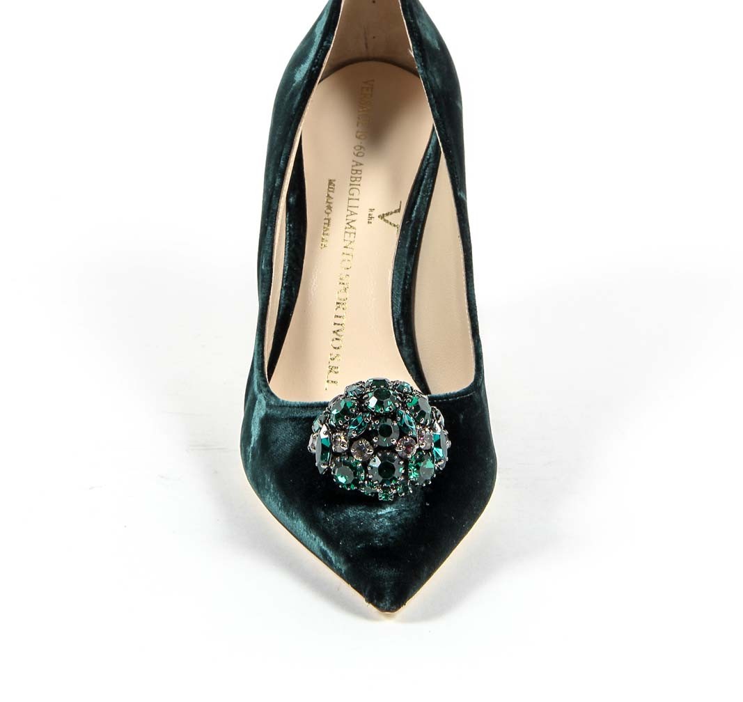 Décolleté da donna V 1969 Italia 3104104 VELLUTO VERDE